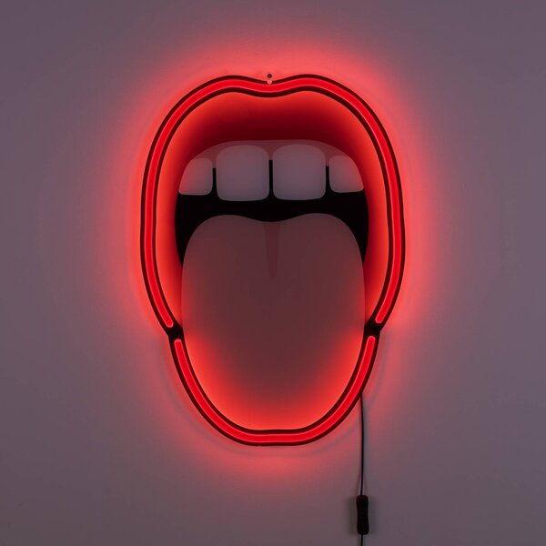 SELETTI LED dekorativna stenska svetilka Tongue, 41x58cm