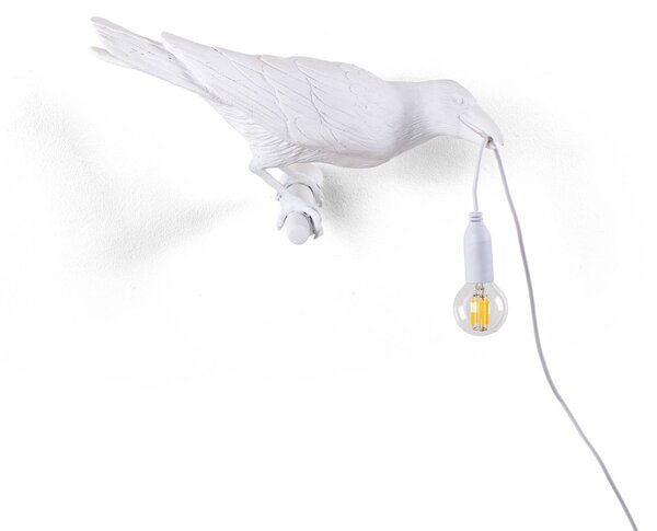 SELETTI Bird Lamp dekorativna zunanja stenska svetilka, desna, bela