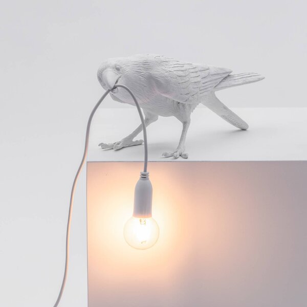 SELETTI Bird Lamp LED dekorativna namizna svetilka igriva bela