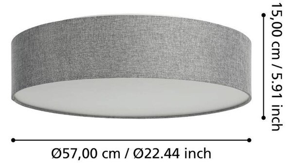 EGLO connect Romao-Z LED stropna svetilka, Ø57cm, siva