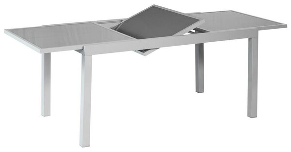 Gardenson Raztegljiva Vrtna Miza Ambia, Steklo, Aluminij, 140-200x90