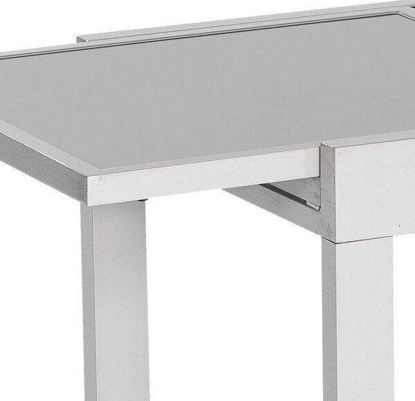 Gardenson Raztegljiva Vrtna Miza Ambia, Steklo, Aluminij, 65-130x65