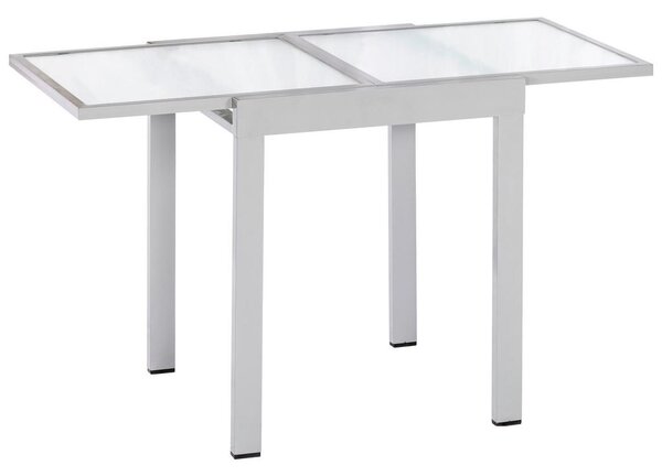 Gardenson Raztegljiva Vrtna Miza Ambia, Steklo, Aluminij, 64-130x65