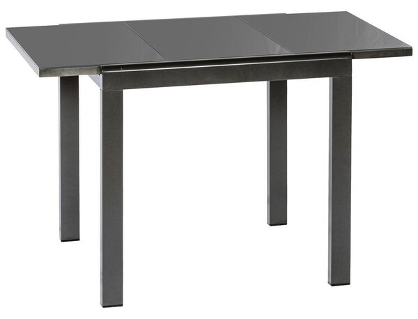 Gardenson Raztegljiva Vrtna Miza Ambia, Steklo, Aluminij, 80-120x70