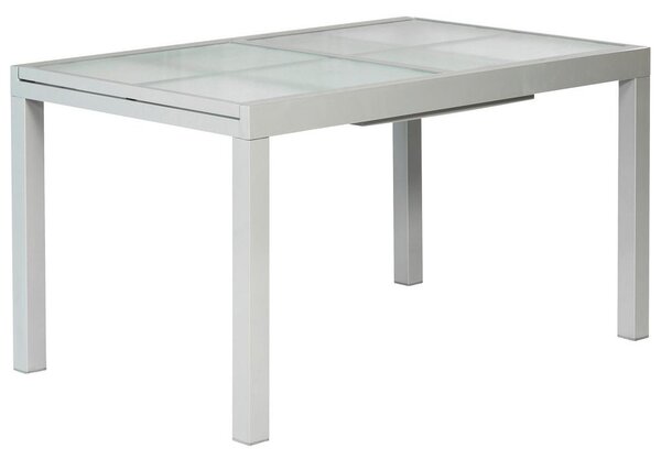 Gardenson Raztegljiva Vrtna Miza Ambia, Steklo, Aluminij, 120-180x90