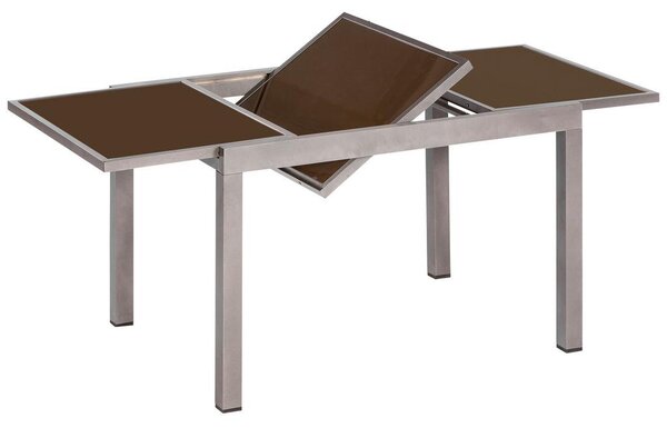 Gardenson Raztegljiva Vrtna Miza Ambia, Steklo, Aluminij, 120-180x90