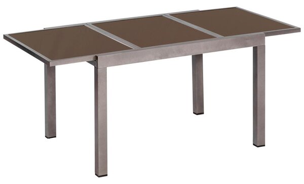 Gardenson Raztegljiva Vrtna Miza Ambia, Steklo, Aluminij, 120-180x90
