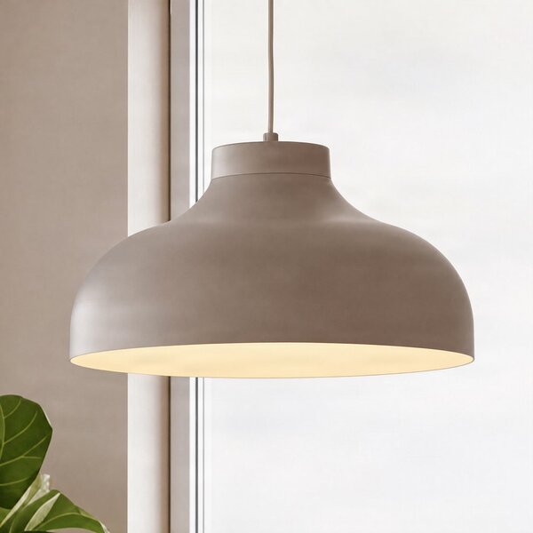 Luminex Visoka svetilka Basca, bež, kovina, Ø 40 cm, E27, zatemnjen, Bež, Dnevna soba / jedilnica, Kovina