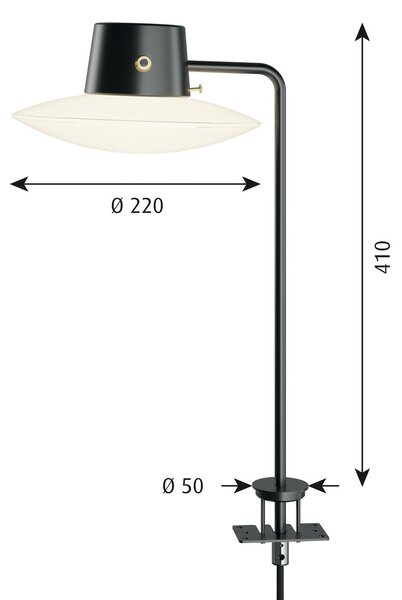 Namizna svetilka Louis Poulsen AJ Oxford, zatič, opal 41cm