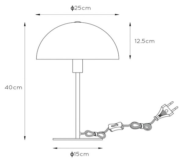 Jeklena namizna svetilka Siemon, Ø 25 cm, modra