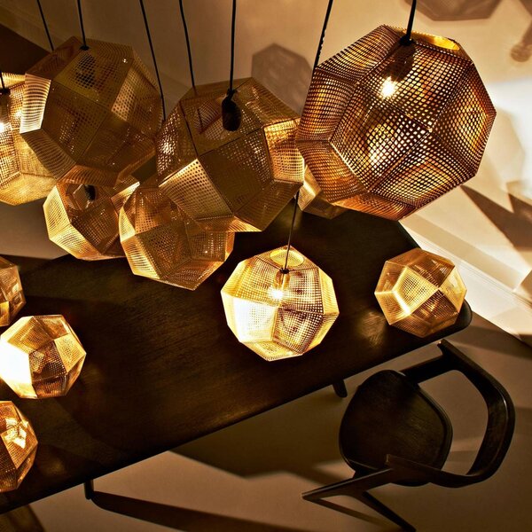 Tom Dixon Etch obesek, geometrijski, medenina