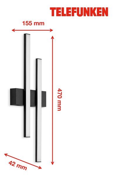 Zunanja stenska svetilka LED Graz direct 2-light črna