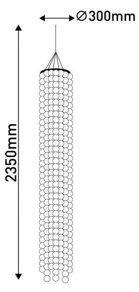 Obesek Capiz s školjkami, višina 235 cm