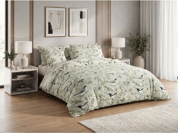 Posteljnina iz polibombaža FLORIBIRD POLY zelena Dimenzije posteljnine: 70 x 90 cm | 140 x 200 cm