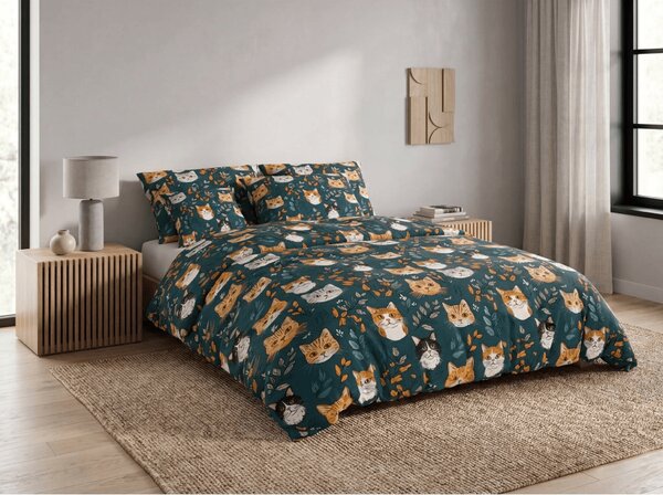 Posteljnina iz polibombaža CATTAMI POLY temno zelena Dimenzije posteljnine: 70 x 90 cm | 140 x 200 cm