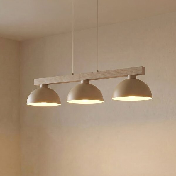 TK Lighting Visoka svetilka Oslo, peščene barve, s tremi žarnicami, dolžina 118 cm, E27, zatemnjen, Bež, Dnevna soba / jedilnica, Kovina, Sodobni