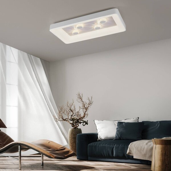 Vertigo LED stropna svetilka, CCT, 90x60 cm, bela