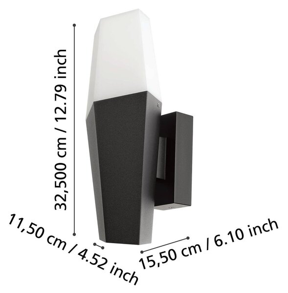 Zunanja stenska svetilka Farindola v črni/beli barvi