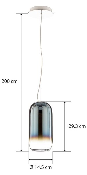 Artemide Gople Mini obesek modra/srebrna