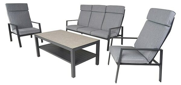 Sunfun Komplet lounge pohištva Comfy (4 -del., Aluminij, Siva)