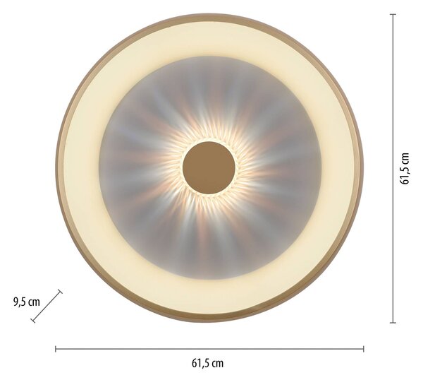 Vertigo LED stropna svetilka, CCT, Ø 61,5 cm, medenina