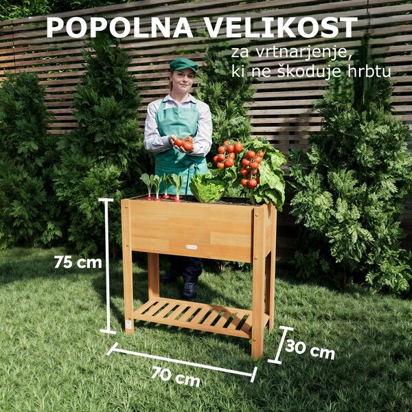 Dvignjena greda BOTANICA iz akacijevega lesa, 68×30×75cm, naravno rjava Casaria
