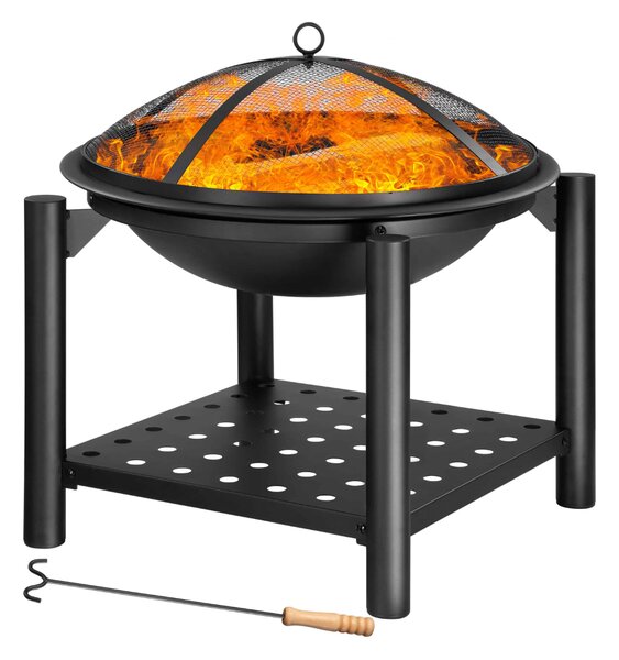 Ognjišče s prostorom za drva FIRE, Ø55cm, črn Gardebruk