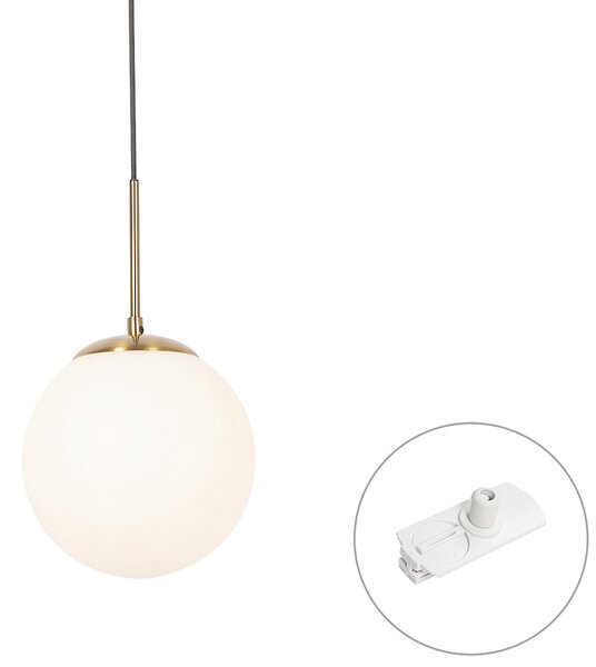 Art Deco viseča svetilka zlata z opalnim steklom, vklj. adapter za tirnico bela 1-fazna - Iconic Flore