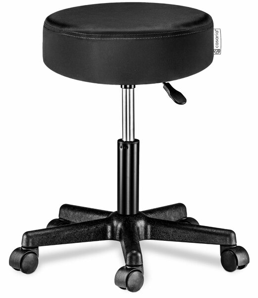 Taburetka na kolescih BONY, Ø35cm, črna Casaria