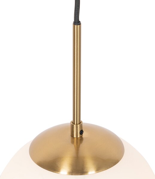 Art Deco viseča svetilka zlata z opalnim steklom, vklj. adapter za tirnico bela 1-fazna - Iconic Flore