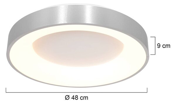 LED stropna svetilka Ringlede 2.700 K Ø 48 cm srebrna