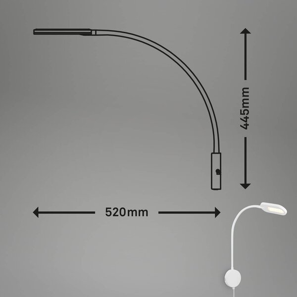 LED stenska svetilka 2177016 z zatemnitvijo, bela