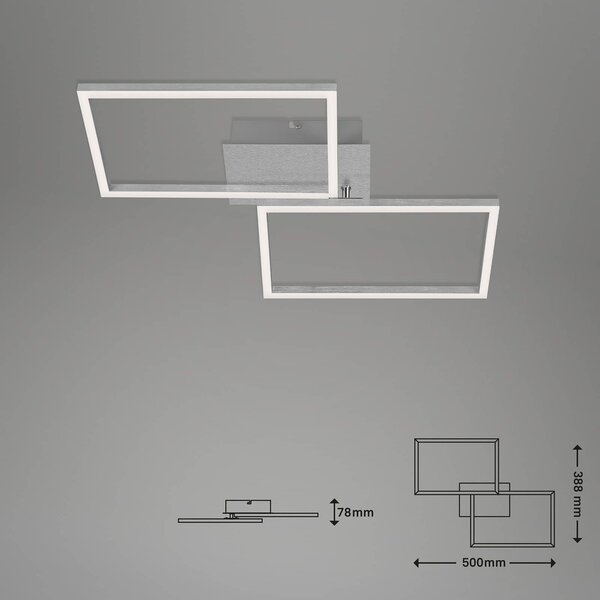 Stropna svetilka Frame S LED, zatemnljiva, CCT, 50x38,8cm