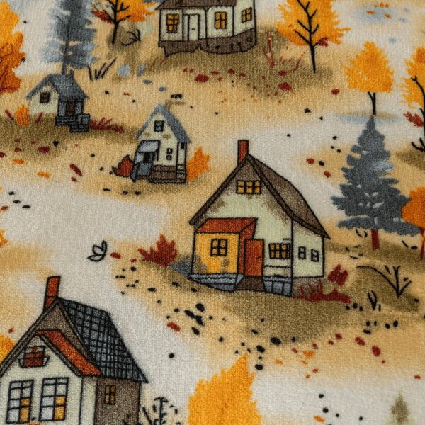 Posteljnina mikropliš AUTUMN VILLAGE barvna Dimenzije posteljnine: 70 x 90 cm | 140 x 200 cm