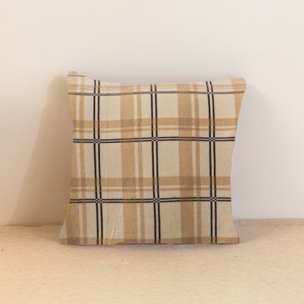 Mikropliš prevleka za vzglavnik PLAID 45x45 cm, kremna
