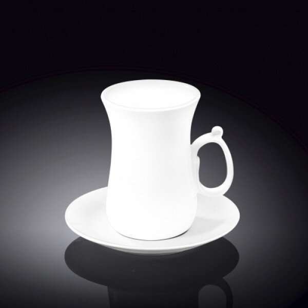 Set 1/6 Skodelica in Podstavek, Porcelan, 120ml