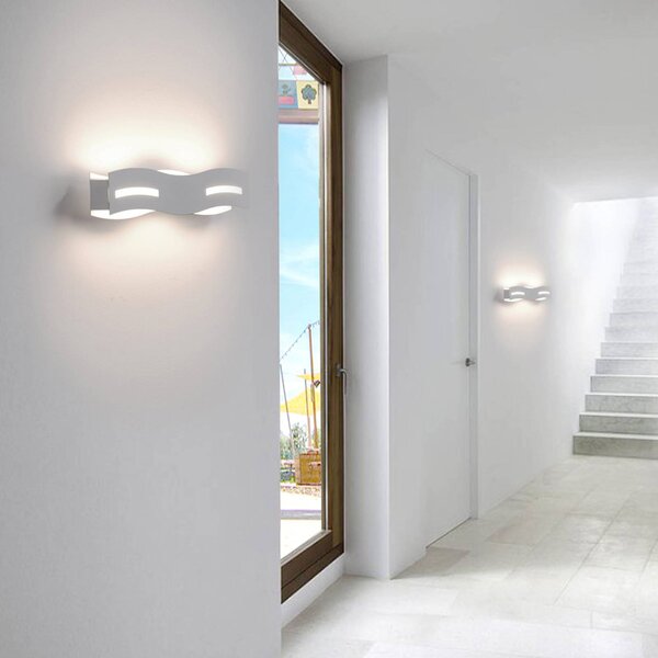 LED stenska svetilka Wave white