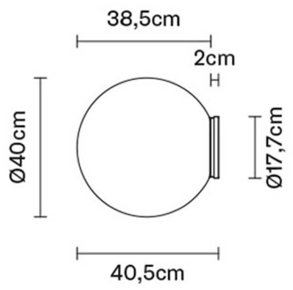 Steklena stenska svetilka Fabbian Lumi Sfera, Ø 40 cm