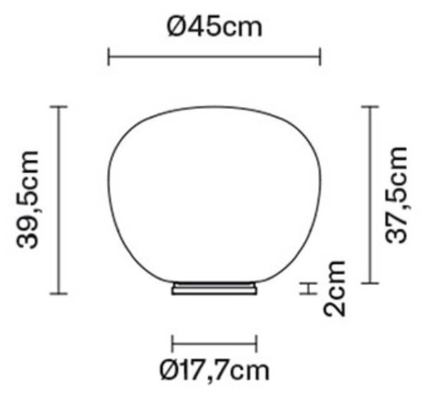 Namizna svetilka Fabbian Lumi Mochi, horizontalna, Ø 45 cm