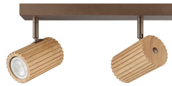 Brilliant Stropna svetilka Lakewood, les, dolžina 78 cm, s 4 žarnicami, zatemnjen, Les, Dnevna soba / jedilnica, Les, Sodobni