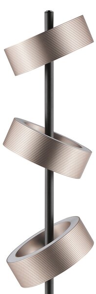 Brilliant LED-stoječa svetilka Axion, črna/rjava, višina 150 cm, CCT, z možnostjo, zatemnjen, Črna, Dnevna soba / jedilnica, Kovina, Sodobni