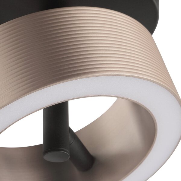 Brilliant LED-stropna svetilka Axion, črna/rjava, Ø 15 cm, Memory, CCT, zatemnjen, Rjava / rjasta, Dnevna soba / jedilnica, Plastika, Sodobni