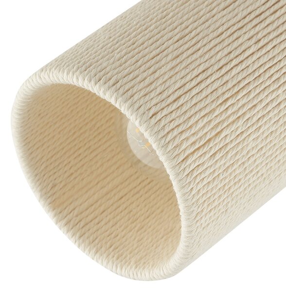 Brilliant Stropna svetilka Arlo, bež, tekstil, dolžina 62 cm, z dvema svetlobnima viroma, zatemnjen, Bež, Dnevna soba / jedilnica, Tkanine / tekstil, Sodobni