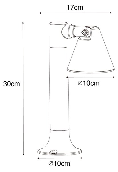 Moderni zunanji steber rjasto rjav 30 cm IP44 nastavljiv - Ciara