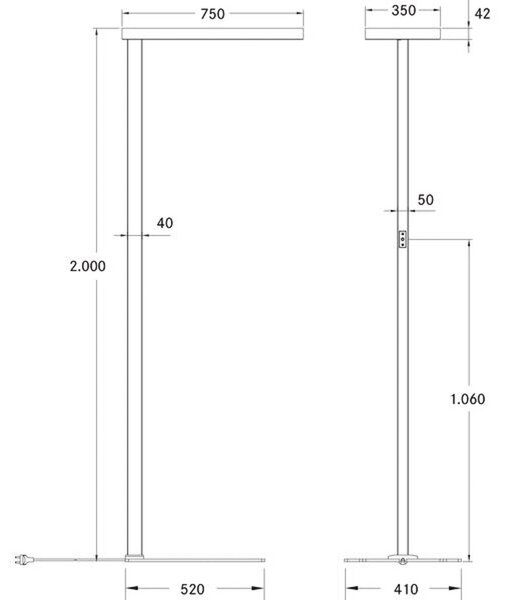 BRUMBERG Devan LED pisarniška talna svetilka up/down dim 840