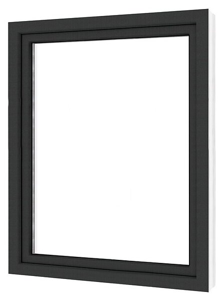 PVC okno (Š x V: 120 x 120 cm, Smer odpiranja: Desno, Bela, antracit)