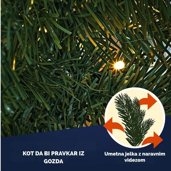 Božična girlanda ANDREA z osvetlitvijo in daljinskim upravljalnikom, 5 m, zelena Casaria