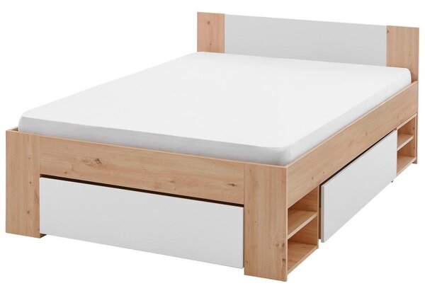 Mömax Postelja S Predali Azurro, Barva Hrasta, Bela, 120x200