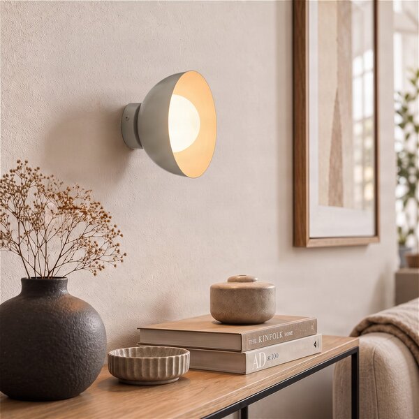EMIBIG LIGHTING Stenna svetilka Bibi K1, siva, jeklo/steklo, Ø 18 cm, zatemnjen, Siva, Dnevna soba / jedilnica, Kovina, Sodobni