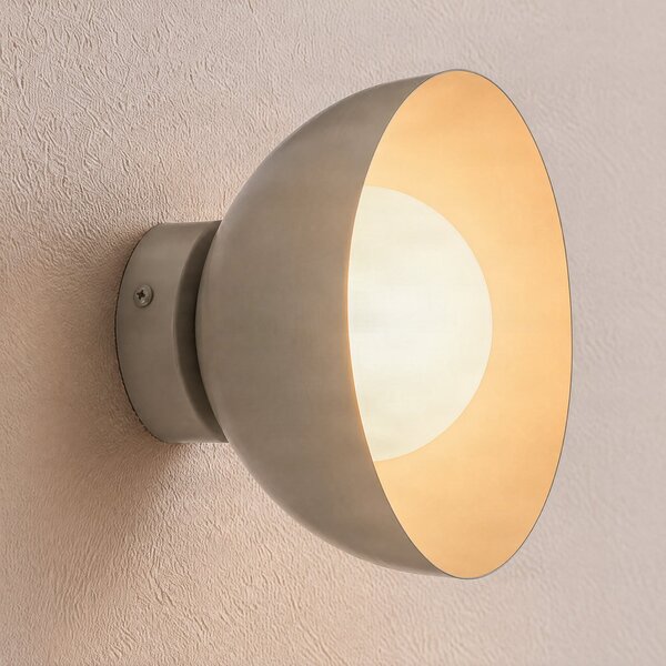 EMIBIG LIGHTING Stenna svetilka Bibi K1, siva, jeklo/steklo, Ø 18 cm, zatemnjen, Siva, Dnevna soba / jedilnica, Kovina, Sodobni